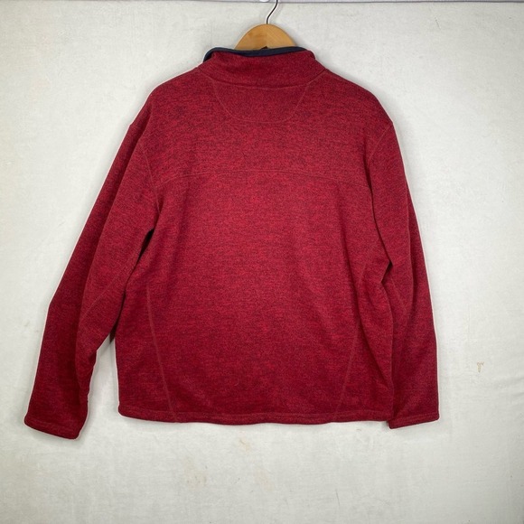L.L.Bean Heathered Red & Black Polartec Fleece Full Zip Mens Jacket Size X-Large - Picture 4 of 6